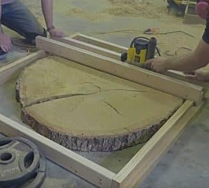 DIY Log Slice Coffee Table