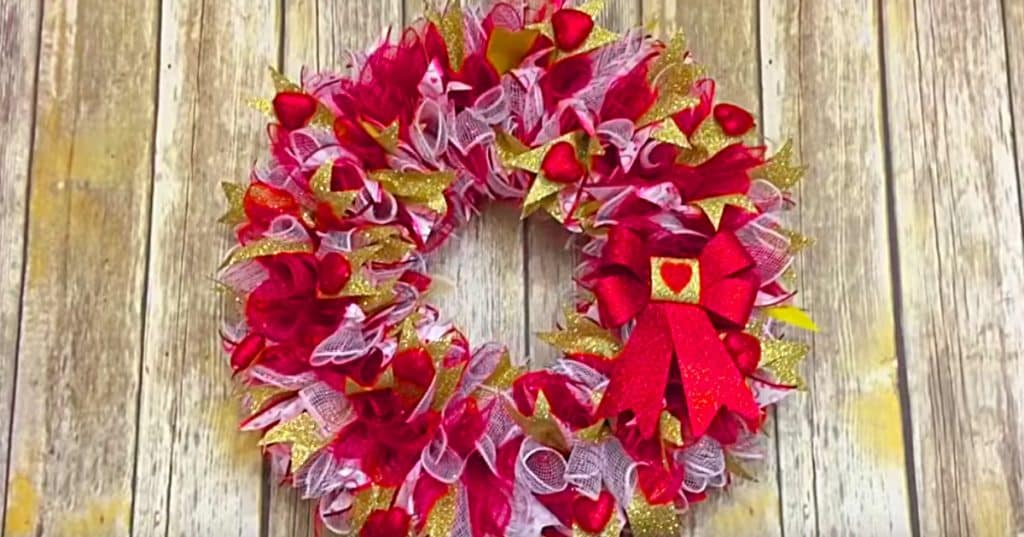 Make a DIY Mesh Wreath for Valentine's Day