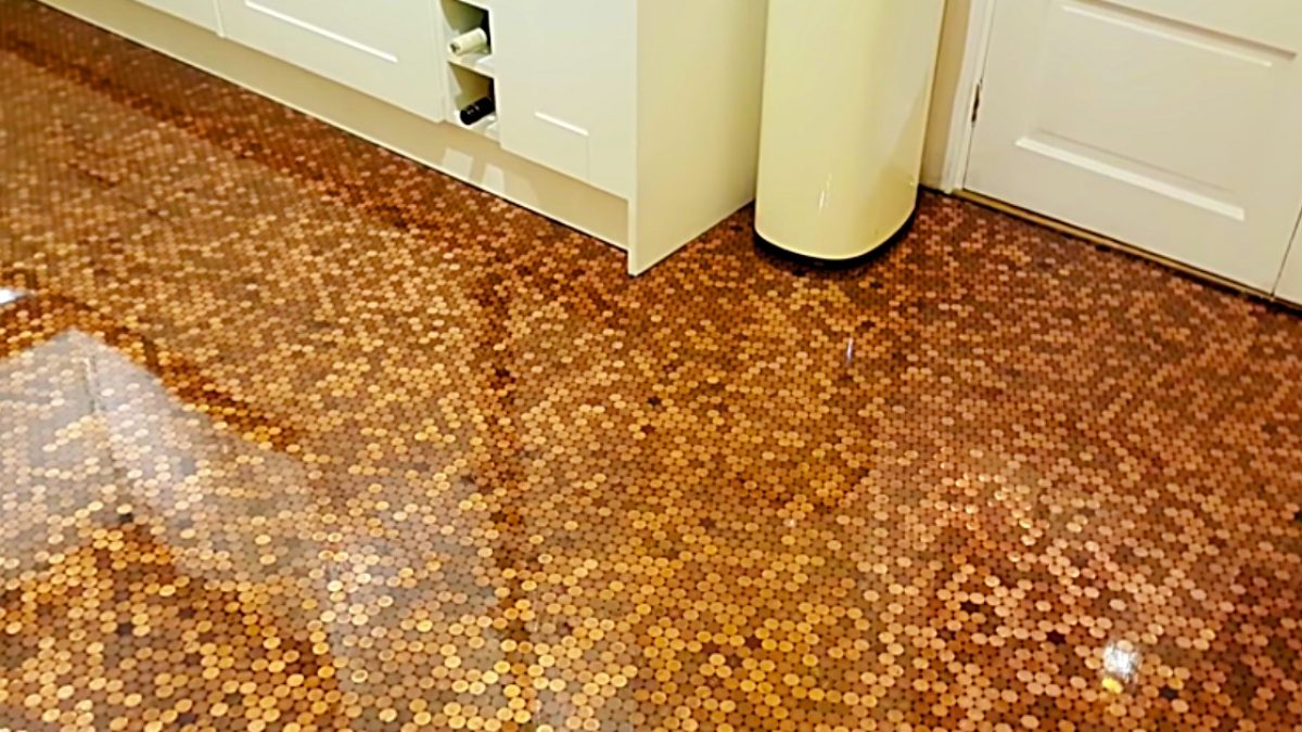 DIY Epoxy Penny Floor