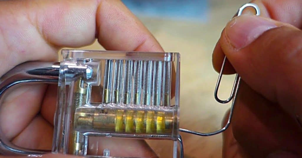 Learn to pick a lock with a paperclip