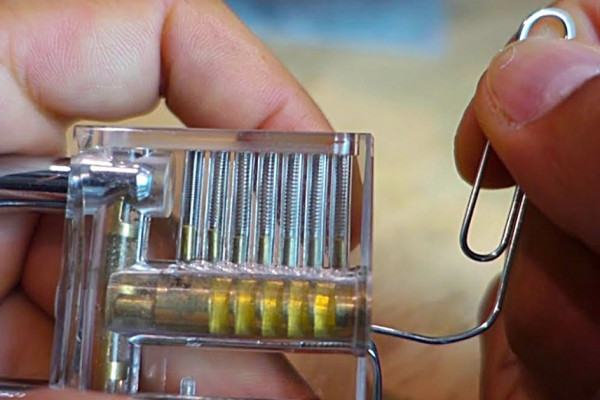 Learn to pick a lock with a paperclip