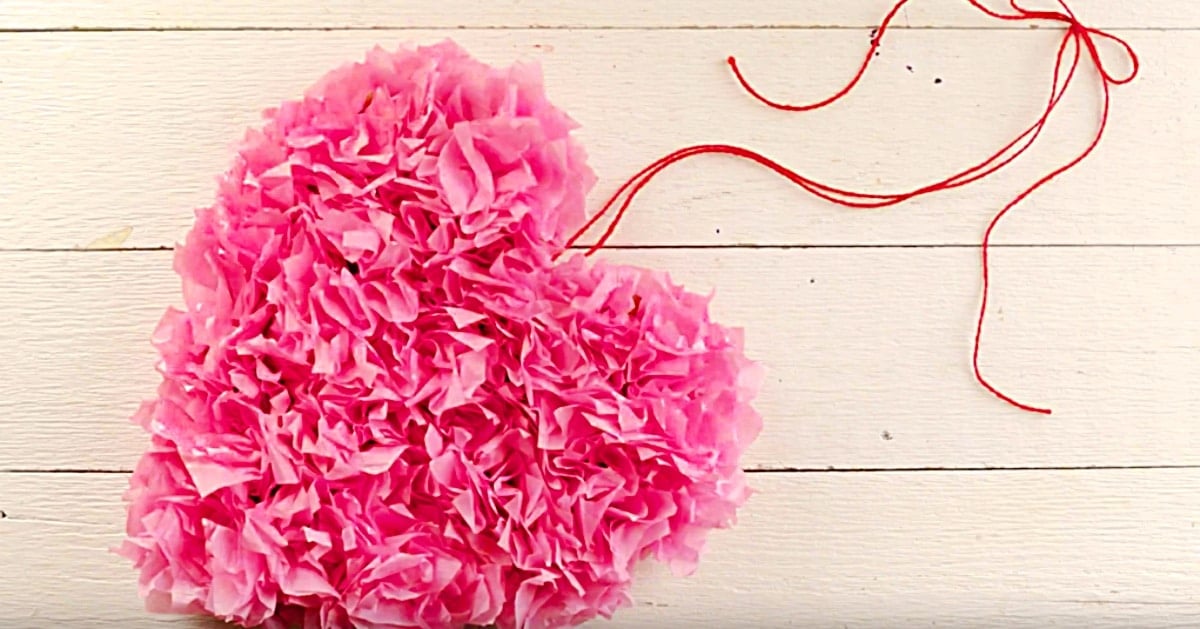 Cute Pink Heart Pencil Sketch Valentine's Day Tissue Paper | Zazzle
