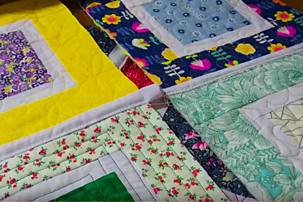 Easy quick way to join quilt as you go blocks