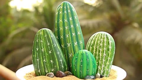 DIY Painted Pebble Cactus | DIY Joy Projects and Crafts Ideas