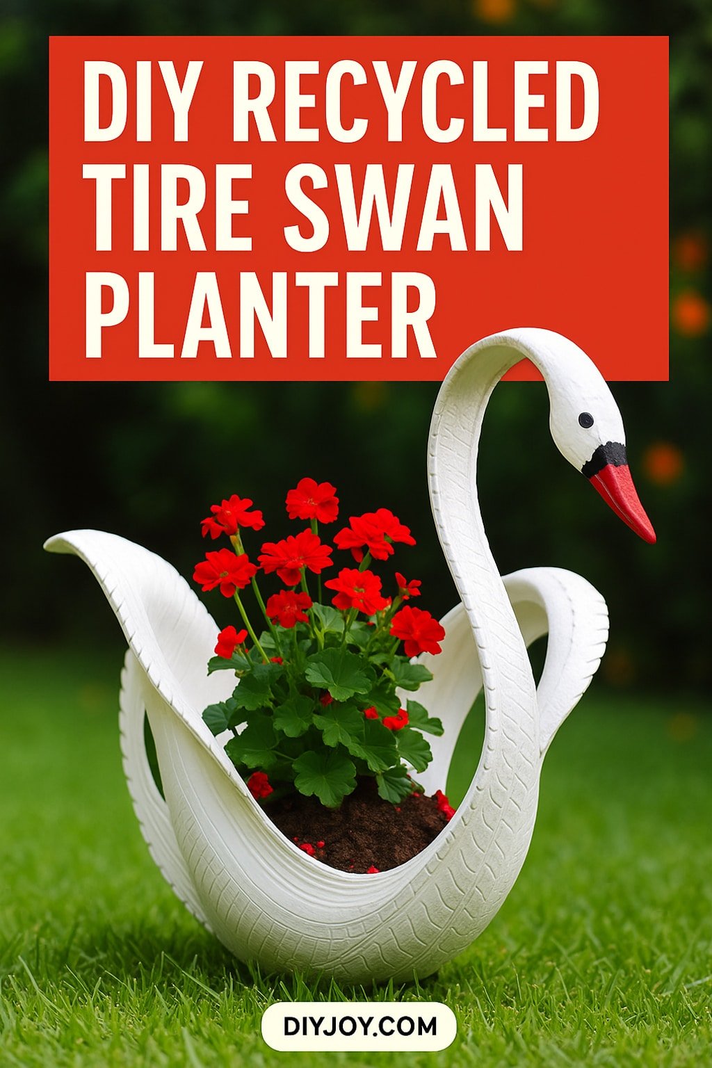 DIY Planter Ideas - Tire Swan Planter Tutorial