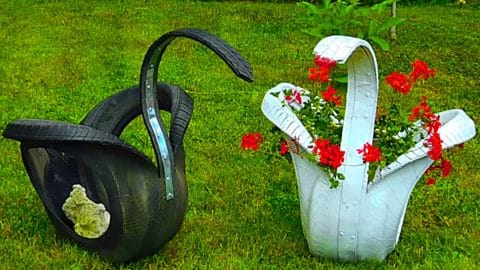DIY Recycled Tire Swan Planter | DIY Joy Projects and Crafts Ideas