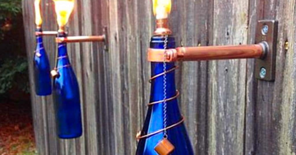 Make DIY Tiki Torches with recycled bottles