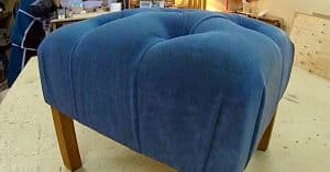 Make A DIY Tufted Pouf Ottoman For Under Ten Dollars