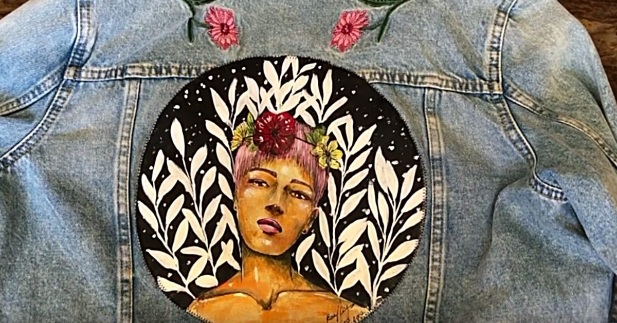 acrylic painted jeans