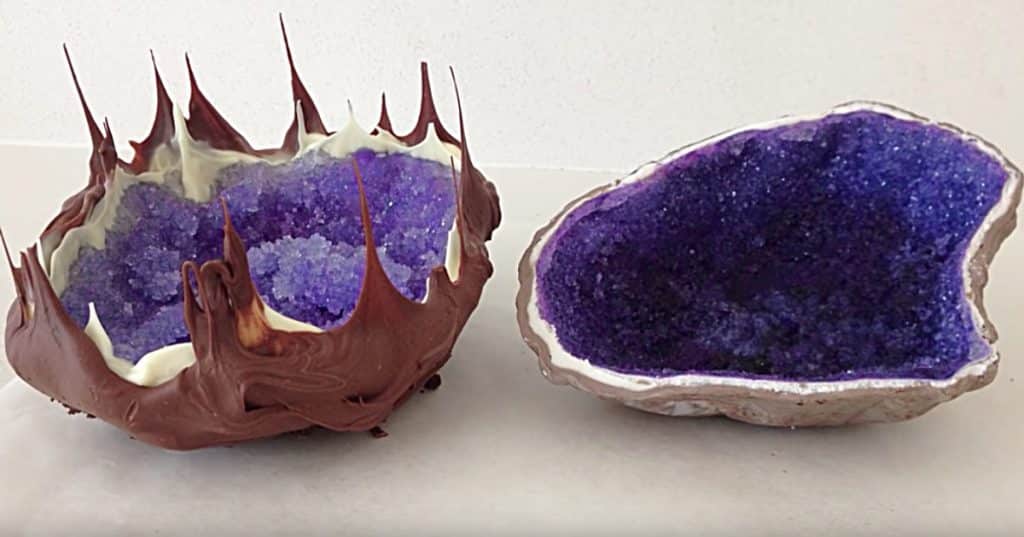 Make candy geodes with candy melts and sugar