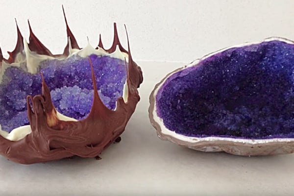 Make candy geodes with candy melts and sugar