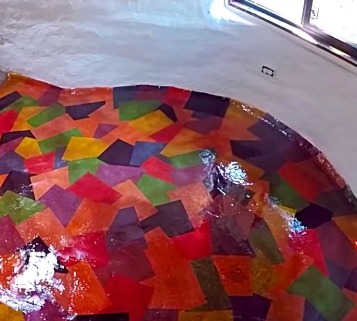 DIY Colored Paper Floor