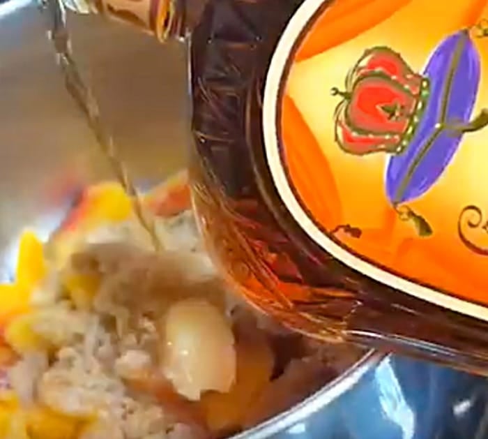 Make Crown Royal Peach Cobbler Cinnamon Rolls with crown royal caramel sauce