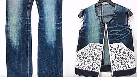 Make A Zip Up Denim Vest From Old Jeans | DIY Joy Projects and Crafts Ideas