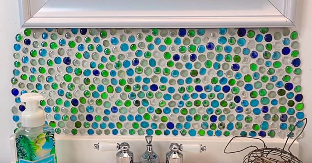 Make a DIY Backsplash with Dollar Tree Gems