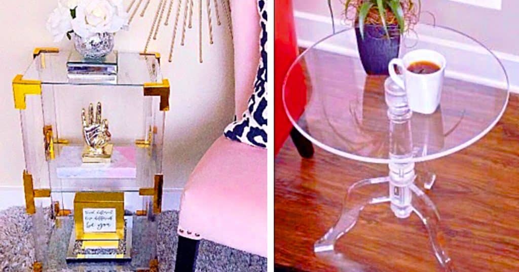 Make Faux Lucite End Tables From Dollar Tree Materials