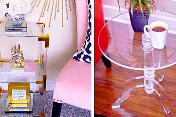 Make Faux Lucite End Tables From Dollar Tree Materials