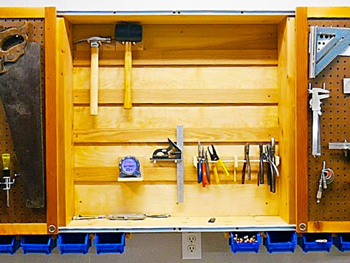 DIY Storage Cabinet With Sliding Doors