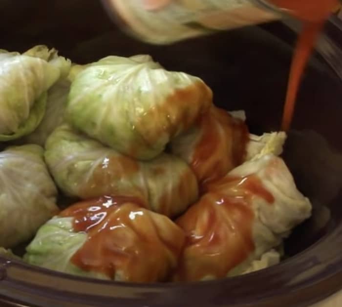 How to Make Cabbage Rolls - Make crockpot stuffed cabbage rolls with sausage and rice