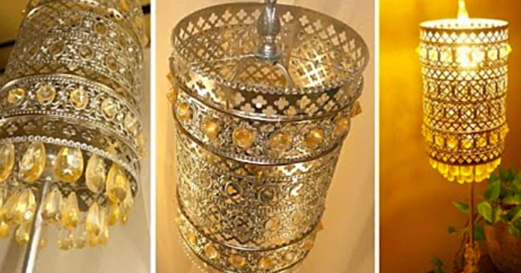 Make a Beautiful Boho Table Lamp from materials from The Dollar Tree