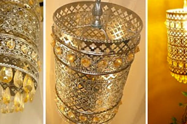 Make a Beautiful Boho Table Lamp from materials from The Dollar Tree