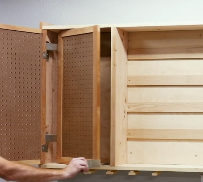 DIY Sliding Door Tool Cabinet