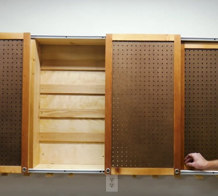 Diy Sliding Door Tool Cabinet, Cabinets With Sliding Doors Diy
