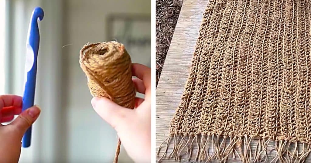 Make a DIY Crocheted Jute Rug out of Dollar Store Twine