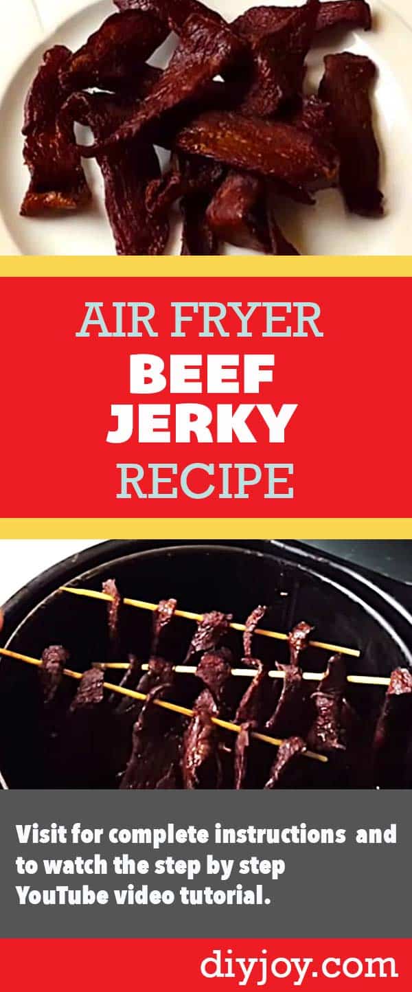 How to Make Beef Jerky at Home In An Air Fryer - Easy Recipe for Making Beef Jerky - Low Carb and Keto Snack Recipe With Meat - DIY Jerky With Marinade Ingredients