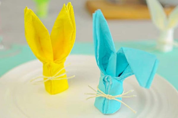Fold a bunny napkin quickly and efficiently
