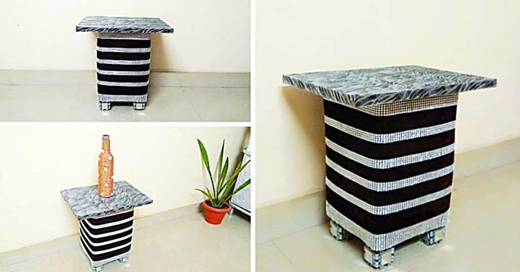 Make a cardboard side table
