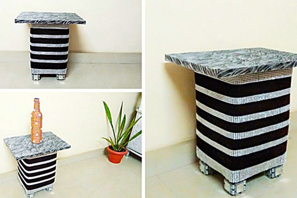 Make a cardboard side table
