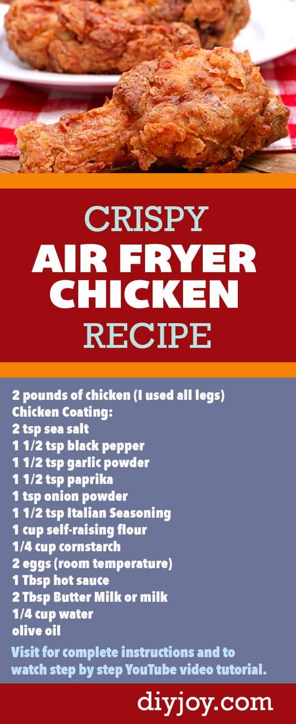 How to Make Fried Chicken In An Air Fryer - Easy Dinner Ideas - Quick Dinner Recipes With Chicken - Easy Fried Chicken Recipe for Air Fryers - Make air fryer Southern Fried Chicken