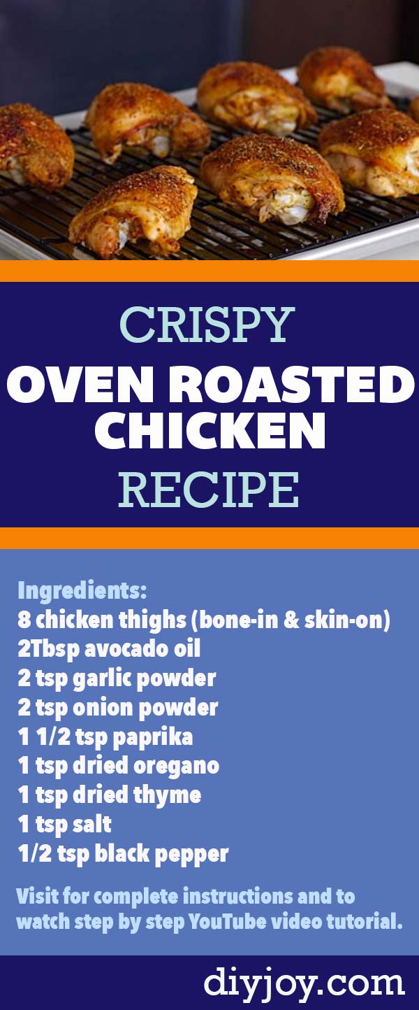 Easy Oven Roasted Recipes for Chicken - Quick Dinner Recipe Ideas - How to Make Crispy Chicken Wings in the Oven- Low Fat Cooking Tips - Simple Recipes for One or Two People - How to Make Oven Roasted Chicken - Cheap Meals to Make for Dinner With Meat #chickenrecipes #easyrecipes #keto #dinnerfortwo #quickrecipes #dinnerrecipes