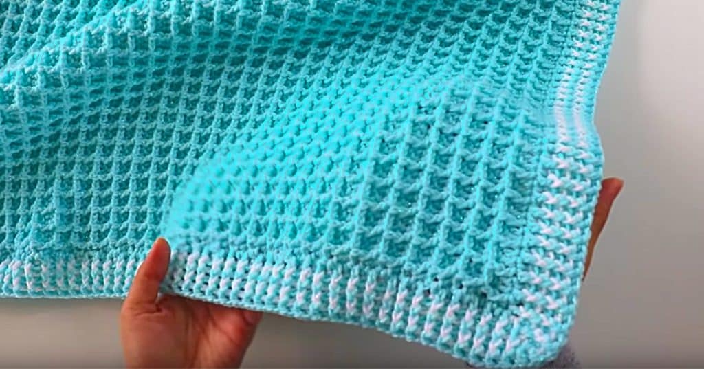 Make a crochet waffle blanket