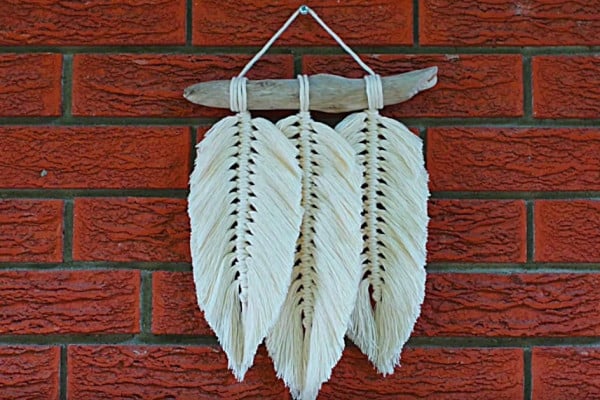 Make a feather wall hanging
