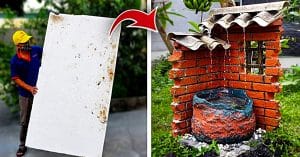 DIY Garden Waterfall From Styrofoam