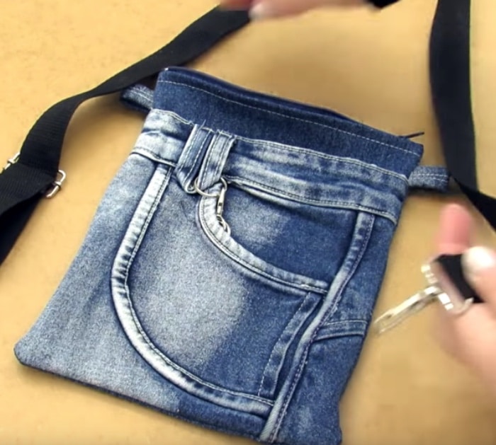 DIY Jeans Crossbody Bag Purse Recycling - How To Sew Hand Belt Bag