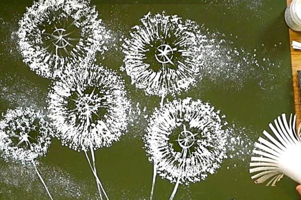 Paint beautiful Dandelions With toilet rolls