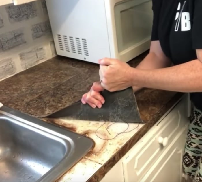 Countertop Redo For 37 With L And, How To Cut Tile On A Countertop