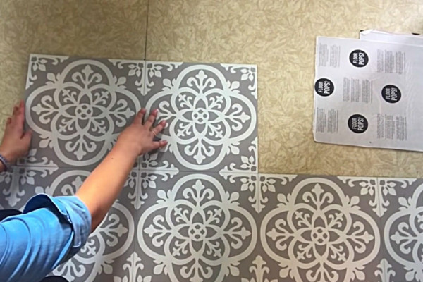 Peel and stick tiles for a new floor