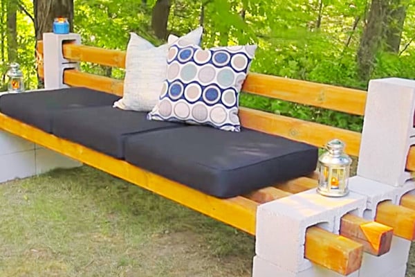 Make a cheap easy and quick cinder block bench