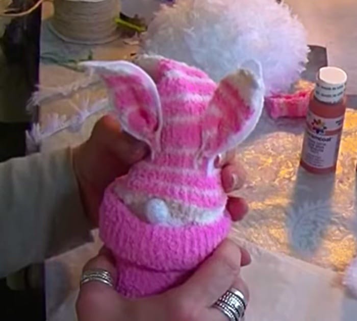 Make a Dollar Tree Easter Gnome with socks