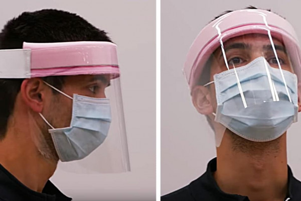 Make a face shield face mask with plastic and foam