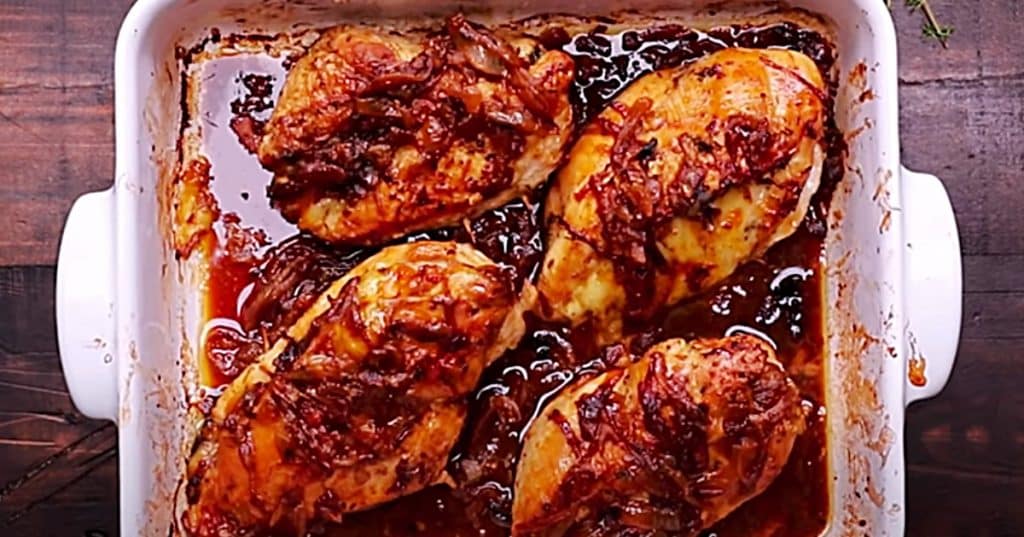 Make this easy quick French onion stuffed chicken breast