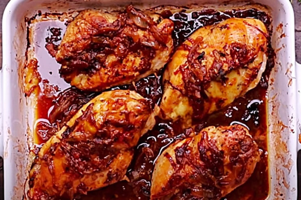 Make this easy quick French onion stuffed chicken breast