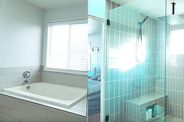 Make your bathroom over with a giant shower