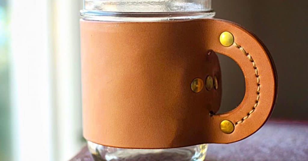Make a leather mason jar sleeve