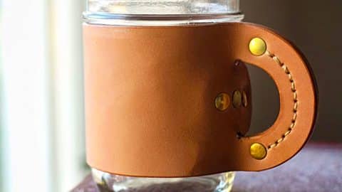 How To Make A Leather Mason Jar Sleeve | DIY Joy Projects and Crafts Ideas