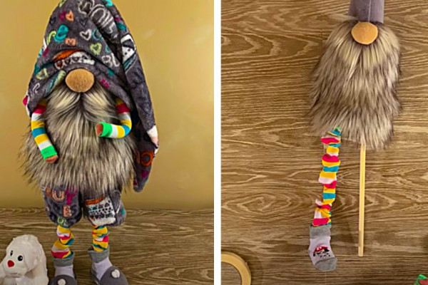 Make a long legged gnome with doweling legs